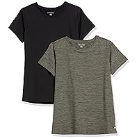 Amazon Essentials Women's Tech Stretch Short-Sleeve Crewneck T-Shirt (Available in Plus Size), Multipacks