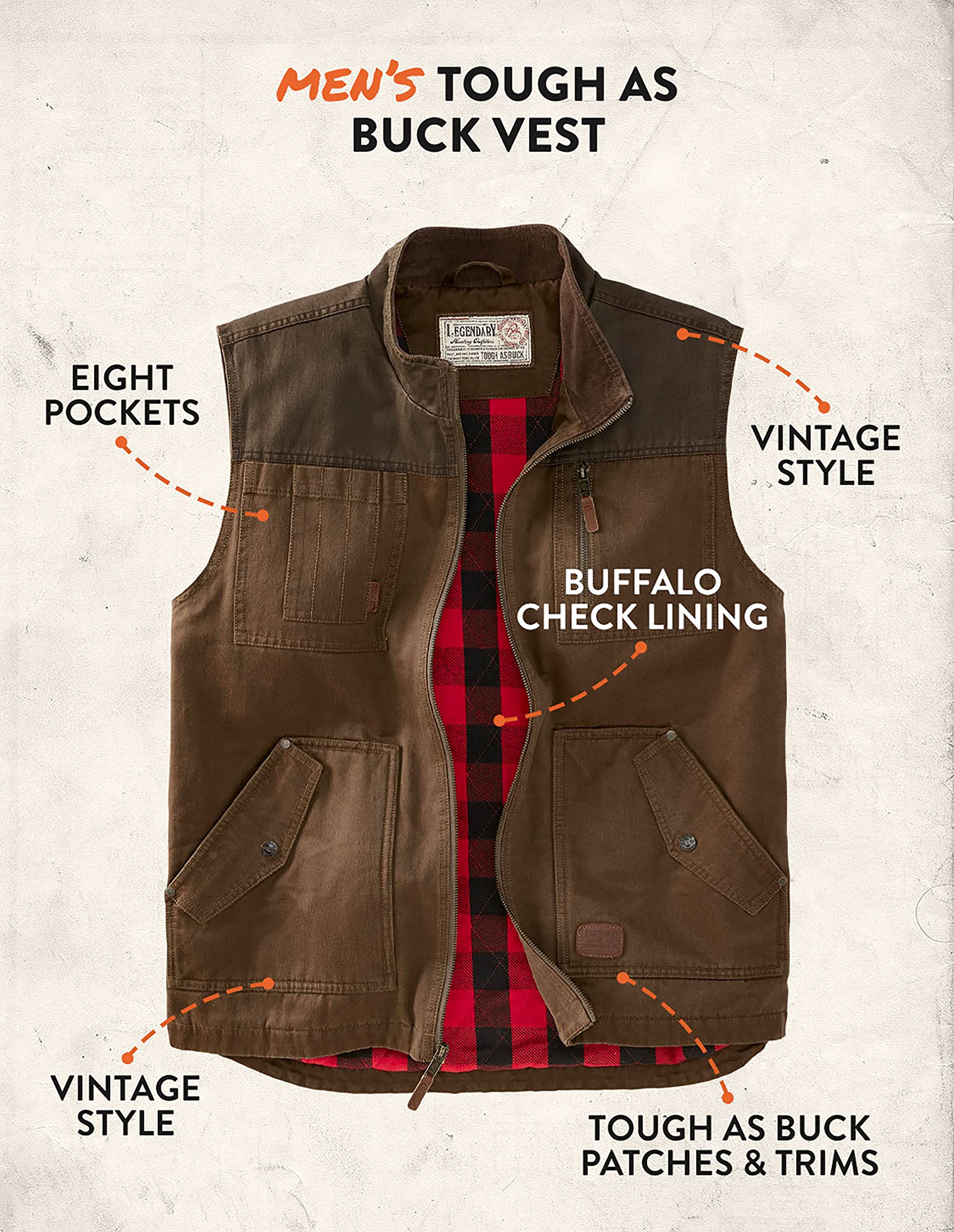 Legendary Whitetails Men's Tough as Buck Vest