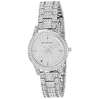 Juicy Couture Black Label Women's Genuine Crystal Accented Silver-Tone Bracelet Watch
