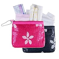 First Period Kit to-GO Black Kit (w/Organic Pads) & Pink Kit (w/Organic tampons) Bundle - Period Bags for Teen Girls for School - Period Pouch & Teen Pads for Girls Ages 11-14