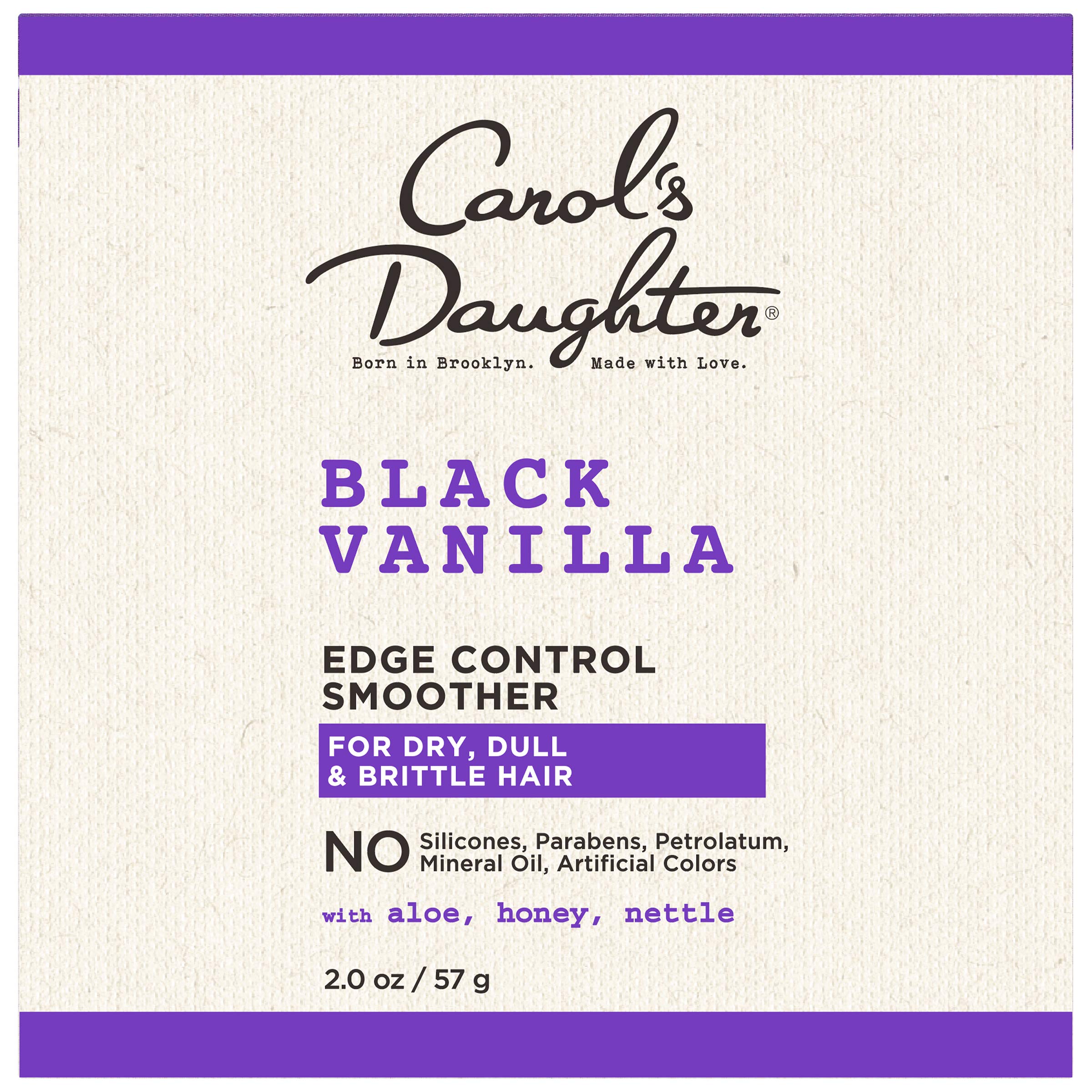 Carol’s Daughter Black Vanilla Moisture & Shine Edge Control Smoother for Dry Hair and Dull Hair, with Aloe and Honey, Clear Edge Smoother, Edge Tamer, 2 oz
