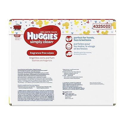 HUGGIES Simply Clean Fragrance-Free Baby Wipes,Soft Packs, 648 Total Wipes,72 Count (Pack of 9)