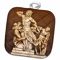 3D Rose Laocoon and His Sons Sculpture Pot Holder, 8 x 8