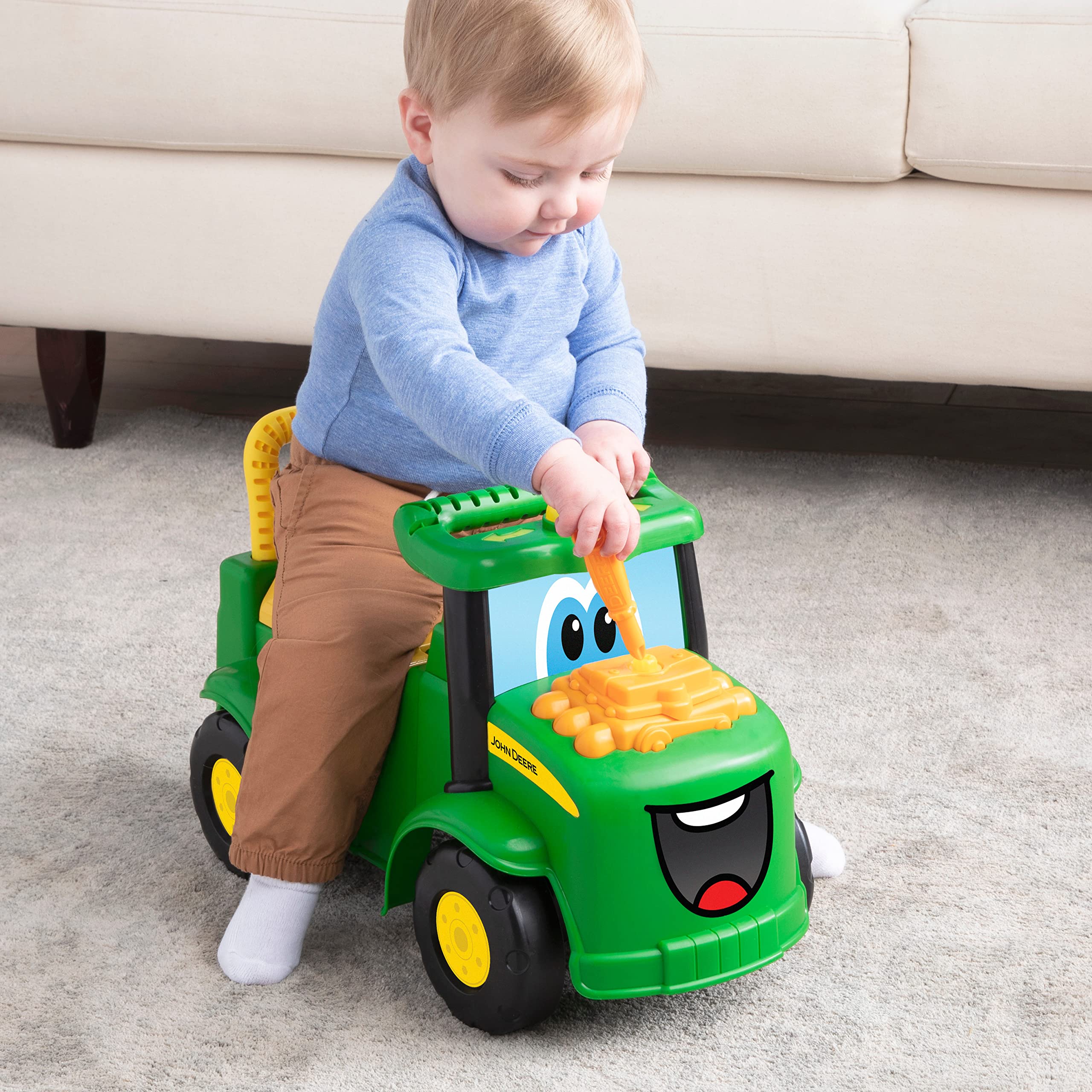 John Deere Johnny Tractor Ride-On Toy with Lights and Sounds – 12m+