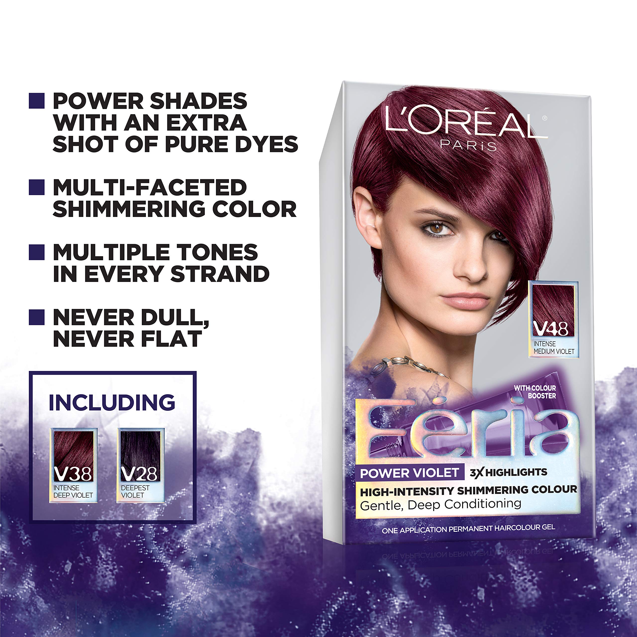 Mua L'Oreal Paris Feria Multi-Faceted Shimmering Permanent Hair Color Hair  Dye, V38 Violet Noir (Intense Deep Violet) trên Amazon Mỹ chính hãng 2023 |  Fado