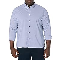 Van Heusen Mens Classic Fit Stain Shield Never Tuck Stretch Pattern Button Down Shirt