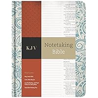 KJV Notetaking Bible, Blue Floral Cloth Over Board, Black Letter, Wide Margins, Journaling Space, Single-Column, Reading Plan, Easy-to-Read Bible MCM Type