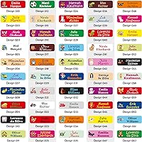 Name Stickers - Yellow - Iron Patches - 5x1,5cm - 60 Pieces for Children, School and Kindergarten - Printed Laundry Labels