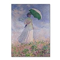 Woman with a Parasol by Claude Monet work, 22 by 32-Inch Canvas Wall Art
