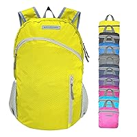 35L Foldable Waterproof Backpack For Outdoor Sports With Inside Wet Clothes Compartment Packable For Multiple Uses Ultra Lightweight Ideal For Hiking Men And Women Travel(Yellow)