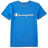 Champion Big Boys Logo Short Sleeve T-Shirt Small (8) Team Blue