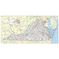 Cool Owl Maps Virginia State Wall Map Poster Large Print Rolled 36