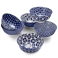 DOWAN Small Dessert Bowls Set of 6, Ice Cream Bowls 10 OZ, 4.5 Inch Ceramic Cereal Bowls for Fruit, Snack, Bouillon Cups for Dipping, Side Dishes, Sauce, Microwave and Oven Safe, Dishwasher