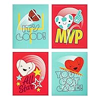 American Greetings Valentines Day Cards for Kids Classroom with Stickers, Sports (40-Count)