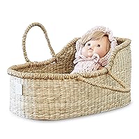 Premium Baby Doll Bassinet - Handcrafted Baby Doll Moses Basket - Perfect Baby Doll Basket or Baby Doll Basket Carrier - Dreamy Doll Bed - Baby Doll Carrier with Luxe Mattress