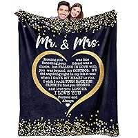 Mr and Mrs Gifts, Bridal Shower Gifts, Wedding Gifts for Newlyweds, Newly Engaged Gifts for Couple, Mr & Mrs Gifts, Engagement Gifts for Couples, for Couple Throw Blanket 60
