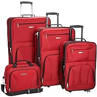 Journey Softside Upright Luggage Set,Expandable, Red, 4-Piece (14/19/24/28)