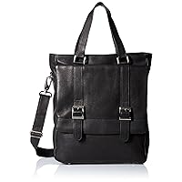 Buckle Flap-Over Shoulder Bag, Black, One Size