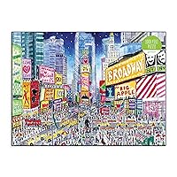 Galison Michael Storrings Times Square 1000 Piece Puzzle from Galison - Beautifully Illustrated Jigsaw Puzzle of Times Square, Fun & Challenging, 27