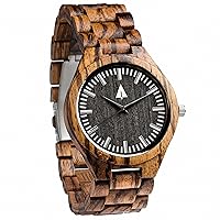 treehut Wooden Watches for Men, Japanese Quartz Movement, Stylish Exotic Wrist Watch with Adjustable Stainless Steel Buckle, Leather Straps, Watch Made from Bamboo Wood, Relojes para Hombre