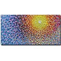 V-inspire Art,24x48 Inch Modern Hand Drawn Oil Paintings Abstract Textured artwork Canvas Wall Art Painting Home Decorations Painting Ready to Hang