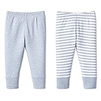 Lamaze Baby Boys' Super Combed Natural Cotton Pull on Jogger Pants, 2 Pack