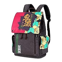 Anime Tomioka Giyuu Canvas Laptop Backpack Women Men Canvas Backpack Flap Printed Schoolbag College Bookbag