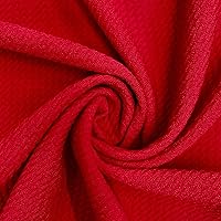 Steffi RED Polyester Spandex Solid Textured Bullet Knit Fabric for Bows, Headwraps, Scrunchies, Clothes, Costumes, Crafts - 10181