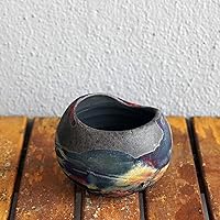 Hikari 3 inch Handmade Ceramic Raku Vase - Pottery Gifts for Her, Boho, Gift Box, Gift for Mom, Bridesmaid Wedding Gift, Home Décor -CB