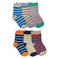 Jefferies Socks Boys' Stripe Pattern Crew Socks 6 Pack