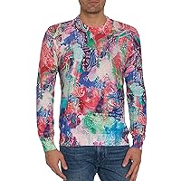 Robert Graham Men Night Gallery Long Sleeve Sweater, Multi, Large