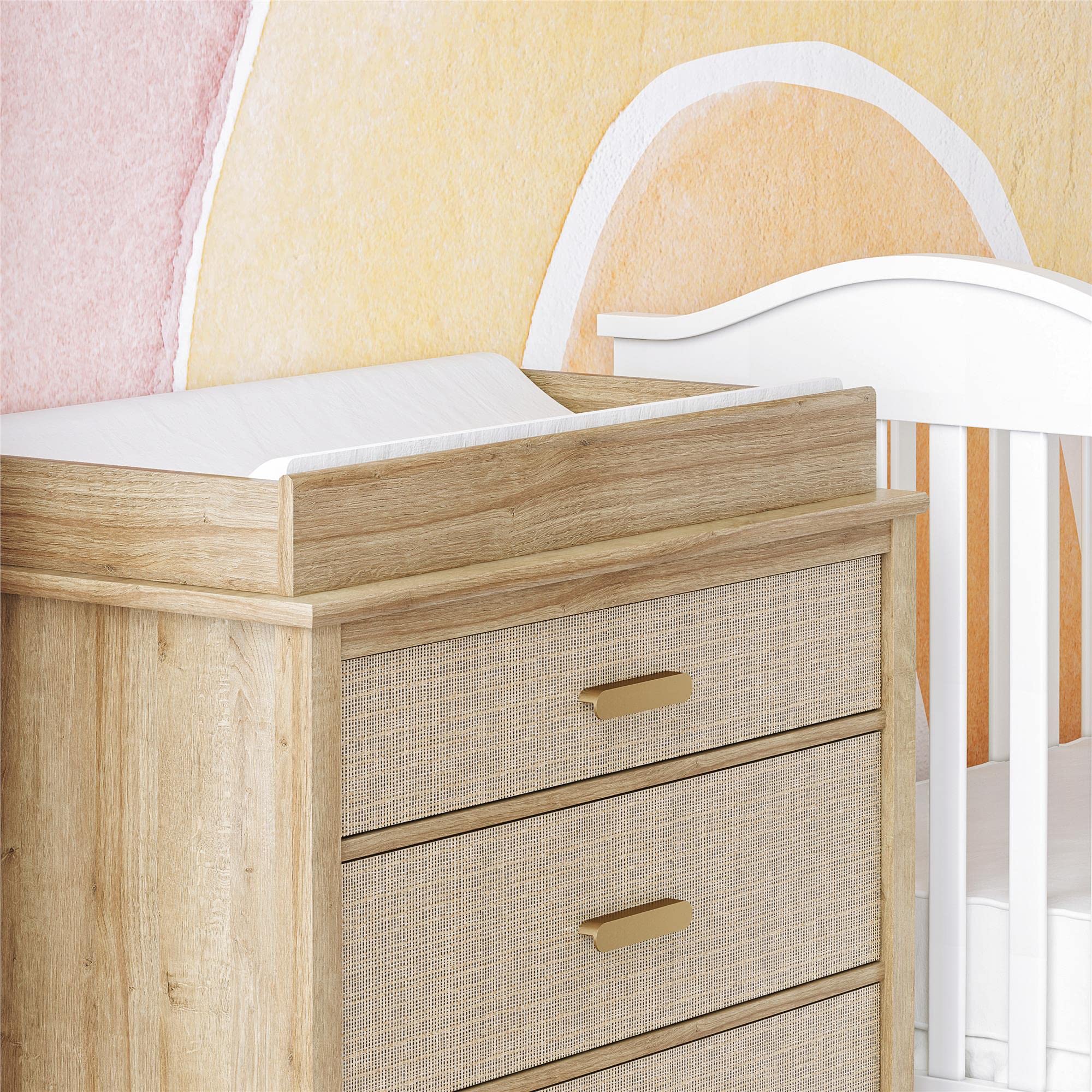 Little Seeds Shiloh Wide Convertible Dresser & Shiloh Changing Table Topper