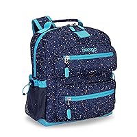 Bentgo® Kids Confetti Backpack - Lightweight 14” Backpack for School, Travel & Daycare, Ideal for Ages 4+, Durable & Water-Resistant, Roomy Interior, & Loop for Lunch Bag (Confetti Edition-Abyss Blue)