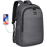 ZOMAKE Travel Laptop Backpack Water Resistant Anti-Theft Bag with USB Charging Port and Lock 14/15.6Inch Computer Business Backpacks Gift for Men Women(15.6 IN,A-Black)