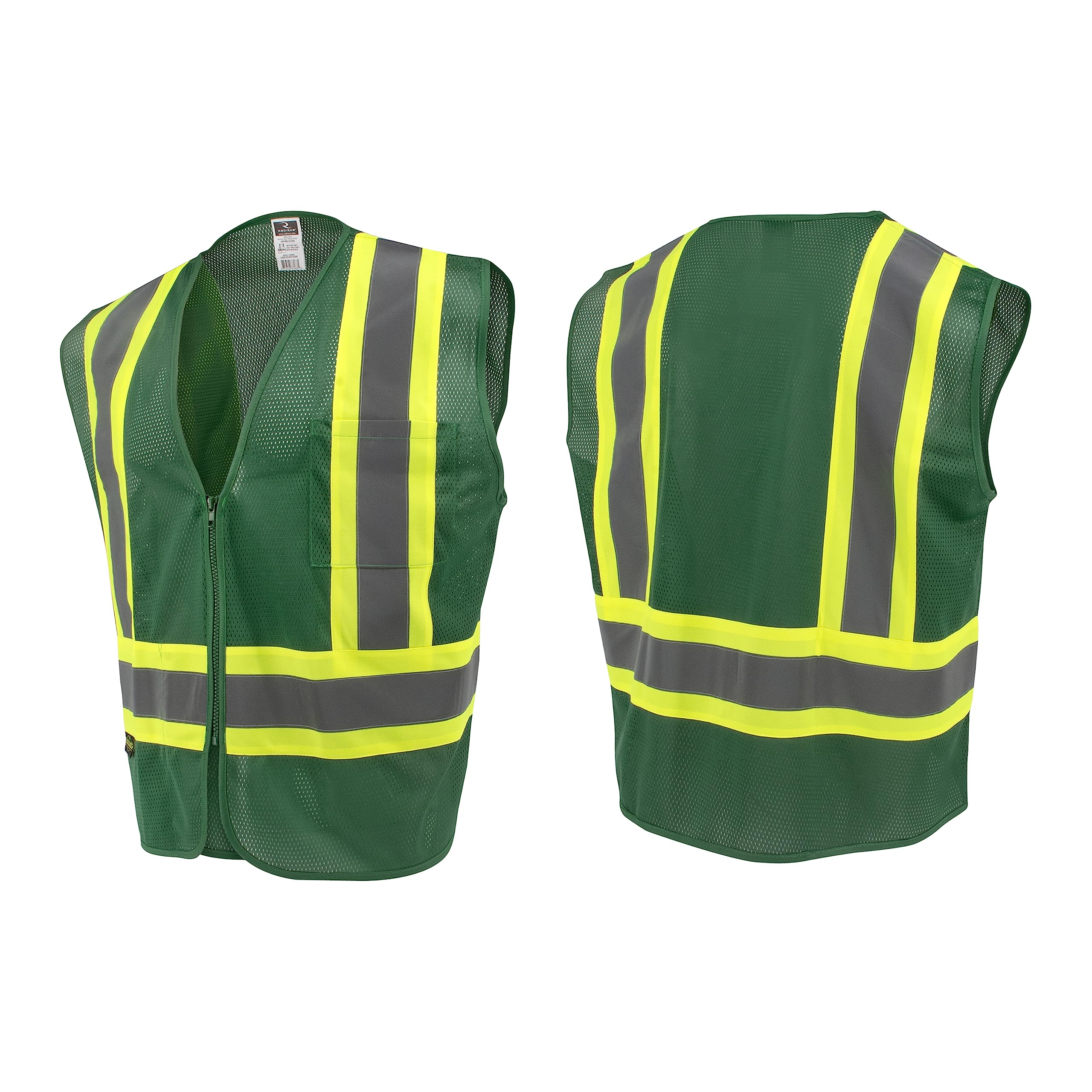 Radians SV22-1 Economy Type O Class 1 Safety Vest Size Large, Hunter Green Mesh with Contrasting Tape - 1 Each