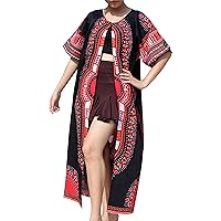 RaanPahMuang Open Outer Cloak Dress Bold Dashiki Ladies Dress Flow Robe