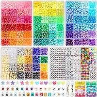 Acerich 4022 Pcs Pony Beads for Friendship Bracelet Making Kit, 96 Colors 5 Boxes Friendship Bracelet Beads 6x9mm Rainbow Kandi Beads with 1000 Pcs Letter Beads for Jewelry Making