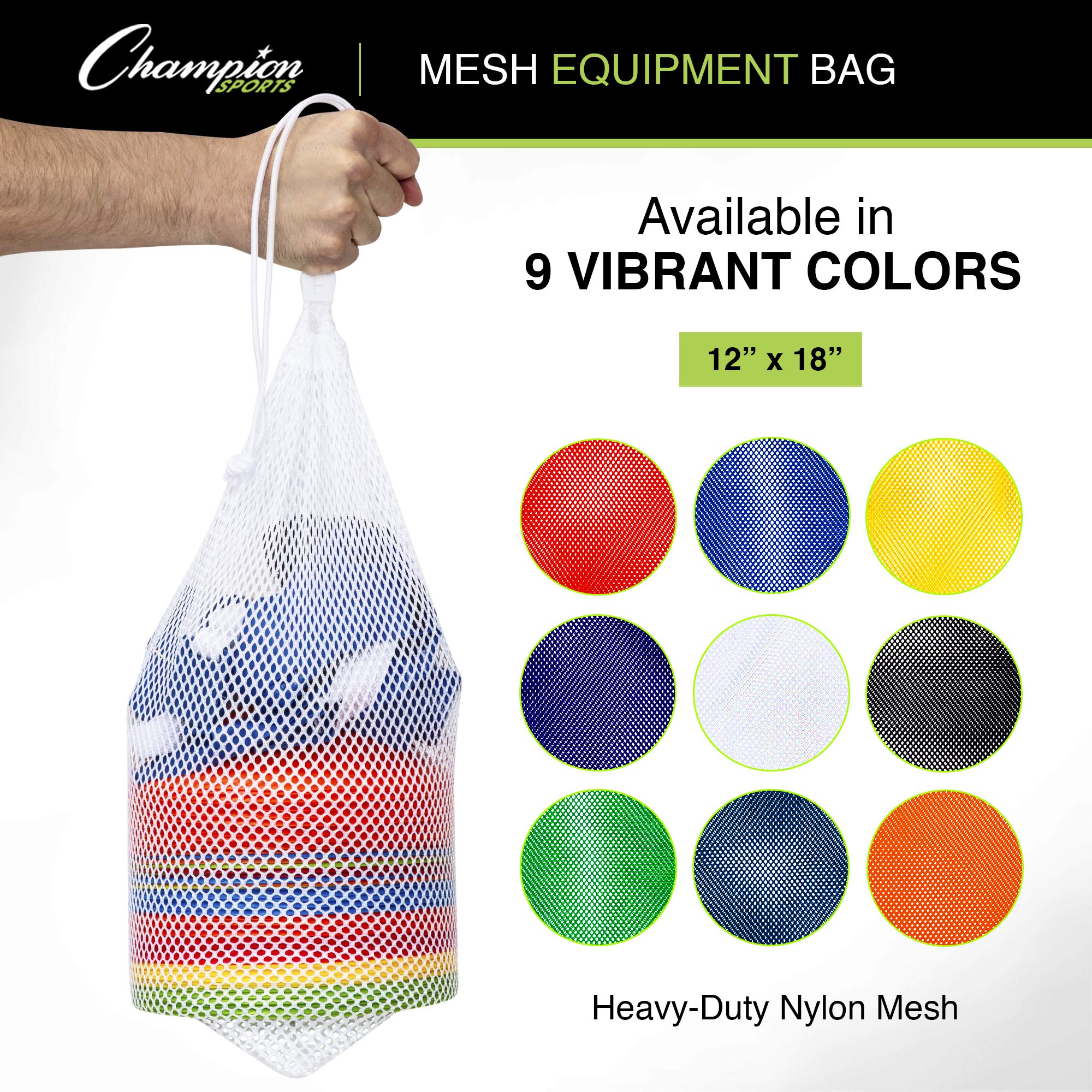 Champion Sports Mesh Sports Equipment Bag with Strap - Multiple Styles