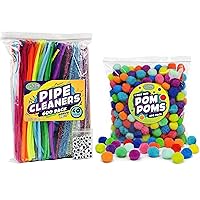 Carl & Kay 250 1 Inch Pom Poms & 600 Pipe Cleaners with 124 Googly Eyes