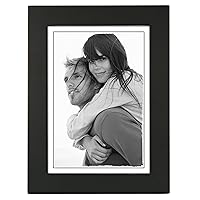 Malden 5x7 Picture Frame, Wide Real Wood Molding, Real Glass, Black