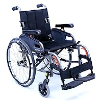 Karman Healthcare Ultra Lightweight Adjustable Wheelchair, Diamond Black, 20