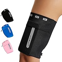 HiRui Running Armband Sleeve Universal Sports Armband Cell Phone Holder Armband for Exercise Workout, Compatible with iPhone 15/14/13/Plus/Pro Samsung Galaxy All Phones (M, Black)