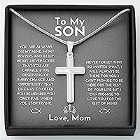 To My Son Cross Necklace From Love Mom, Gift For Son Graduation Gift For Him 2023 Necklace, Class of 2023 Necklace, Graduation Necklace, Congratulations Grad, Senior Graduation