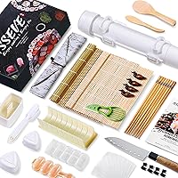 ISSEVE Sushi Making Kit, 29 in 1 Sushi Bazooka Maker with Sushi Molds, Bamboo Mat, Bamboo Chopsticks, Sushi Knife,Nigiri Mold,Onigiri Mold,Musubi mold,DIY Sushi Roller Machine