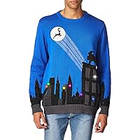 Blizzard Bay Mens Men's Ugly Christmas Light Up Sweater, Navy, Large US