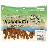 Yamamoto 5 Single Tail Grub Soft Plastic Fishing Angling Swimbait Lures with Tail-Curling Action - 20 Pack