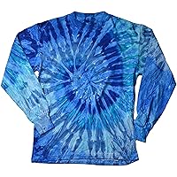 Kids Tie Dye Long Sleeve Shirt Multi Color Blue Jerry Swirl T-Shirt