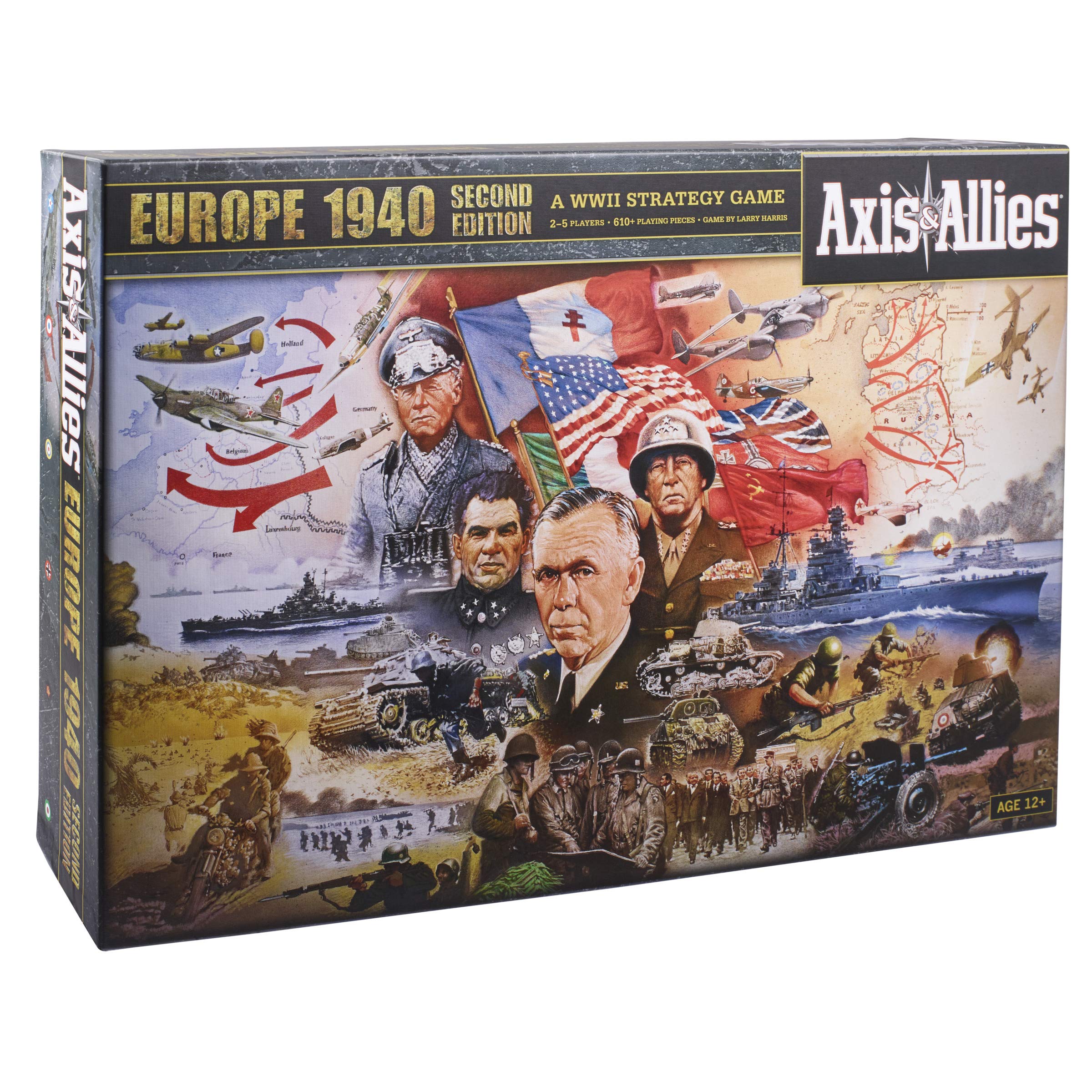 Hasbro Gaming Avalon Hill Axis & Allies Europe 1940 Second Edition WWII Strategy Board Game, with Extra Large Gameboard, Ages 12 and Up, 2-6 Players, Brown