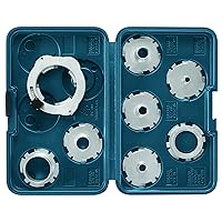 BOSCH RA1128 8-Piece Router Template Guide Assorted Set with Included Storage Case and Threaded Template Guide Adapter