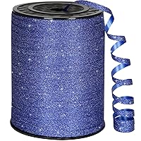 Navy Blue Ribbon, 500 Yard Glitter Blue Curling Ribbon, Shiny Metallic Curling Ribbon for Gift Wrapping, Balloon Ribbon, Balloon String, Curly Ribbon for Baby Shower, Graduations, Christmas